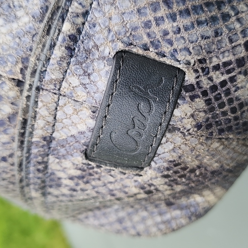 Coach Light Grey/Beige Python Embossed Leather Sh… - image 8